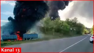Ukrainian drones struck a fuel depot in Belgorod - Explosion and fire occurred