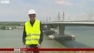 BBC News   One mile long bridge across Danube due to open