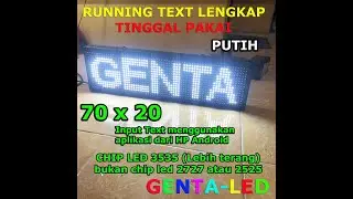 Running Text Tulisan Berjalan LED Display PUTIH ukuran 70 x 20