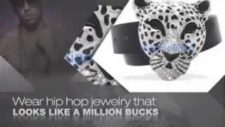 Bling Bling Cheetah Silver Iced Out Hip Hop Belt Buckle