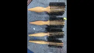 Automatic Wood Lathe Turns Round Wooden Comb Handles | CNC Wood Turning Machine Demo