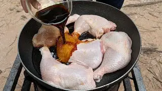 Chicken Leg Soy Sauce Recipe | Braised Barbeque Chicken in Pan | Sprite Chicken Cooking in Village