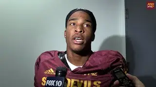 ASU WR Chad Johnson Jr. following Saturday spring practice (03/25/2023)