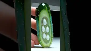 Glass Mini Cucumber Cutting | Crisp Knife Taps & Crunch Sounds | ASMR