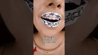Multichrome floral lip art makeup removal in reverse!