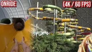 Tropical Islands - Double Racer Water Slide (2x 200 Meter / Record lenght) - Onride - New 2023! [4K]