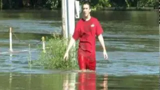 Guy Walking Through Flood Water on Duff August 11, 2010 Raw HD 1920 1080