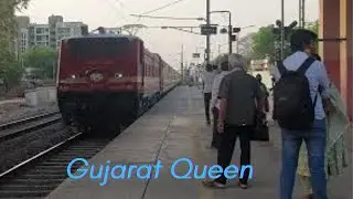 19034-Gujarat Queen Arrived Maninagar Railway Station leading with WAP-4 Locomotive
