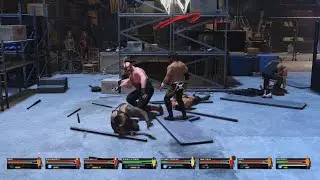 8 Man backstage brawl
