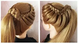 Fancy Look Hairstyle for Girls | Beautiful Braided Ponytail Hairstyle | Queue de Cheval avec Tresse