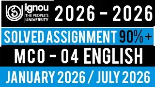 MCO 04 SOLVED ASSIGNMENT 2026 | MCO 004 SOLVED ASSIGNMENT 2026 IN ENGLISH| MCO 04