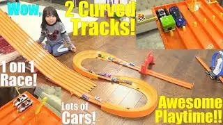 Hot Wheels CURVE TRACK Racing! Fun Toy Car Racing Playtime Video! Kids' Toy Car Race #54