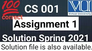 cs001 Assignment 1 Solution || Spring 2020