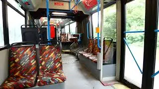 Salzburg: inside Van Hool 300T trolleybus nr. 290, route 8
