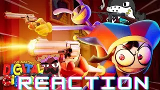 Two idiots react to THE AMAZING DIGITAL CIRCUS - Ep 6: They All Get Guns by @GLITCH