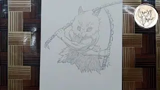 Step by Step Inosuke Drawing | Pencil Sketch | Demon Slayer Art