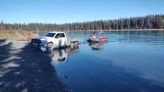 Taking the boat out at the Tustumena Boat Ramp on the Kasilof River