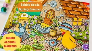 Color with Me |Bobbie Goods Spring-Summer Adult Coloring Book |Ohuhu Alcohol Markers #art #coloring
