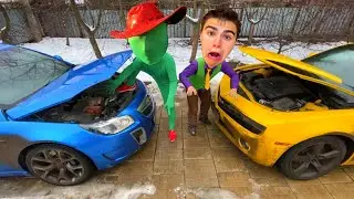 Comedy Video - Race on Mud Track -Lamborghini vs Camaro!