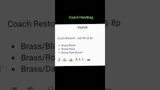 Coach Restock - Kisslock