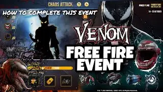 VENOM FREE FIRE COLLABORATION EVENT FULL DETAILS & FREE REWARDS || HOW TO COMPLETE VENOM EVENT