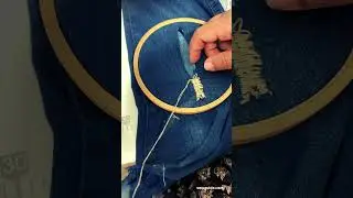 Repair tears on fabric with hand stitches #sewing #sewingtips
