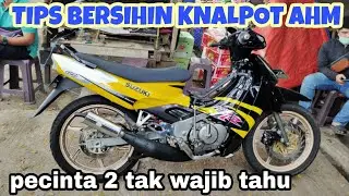 KNALPOT SATRIA 2 TAK INI SAYA BAKAR BIAR BERSIH PAKE LAS KARBIT  SAMPE RONTOK KERAK OLINYA