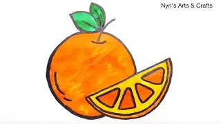 How to Draw and Color an Orange | Easy Fruit Drawing for Kids
