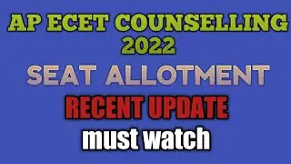 AP ECET 2022 COUNSELLING|APECET SEAT ALLOTMENT|ecet seat allotment process|ecet seat allotment time