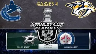 NHL 17, Gameplay and Walkthrough (Playoffs mode)-Predators vs Canucks/Jets vs Stars games 4