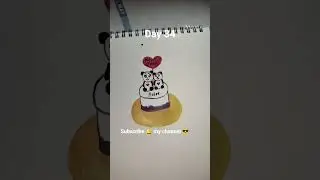 Day 34 # birthday cake 🍰🎂 painting 🎊 # easy painting 😍💓# yt short video 😍💓
