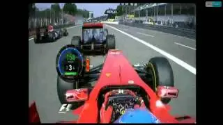 Alonso Monza 2011. RACE START. BBC F1. ITALY