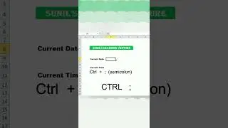 Current Date and Time - Shortcut Key