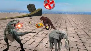 dinosaur car chase ramp stunts || Android gameplay - 😳😳
