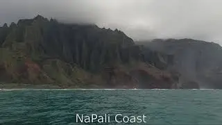 Napali coast, Kauai Holo Holo charters, Napali Coast Dinner, and Sunset Cruise, March 2024.