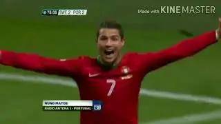 Narra&ccedil;&atilde;o Mais Emocionante Do Mundo - Portugal 3x2 Su&eacute;cia (3 Gols De Cristiano Ronaldo)