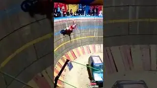 Lady biker circus stunt👩&zwj;🦰 #shorts #circusacts