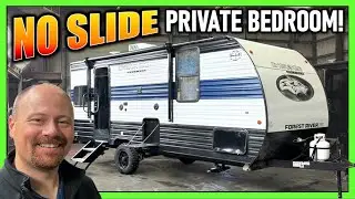 NEW MODEL w/NO Slide, Small & Light w/PRIVATE Bedroom! WOW! 2025 Wolf Pup 16CM Travel Trailer