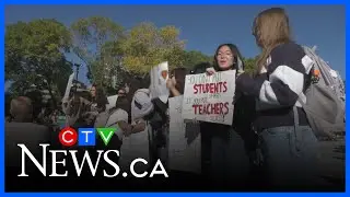 Hundreds of students protest at Alberta legislature ahead of possible school strike