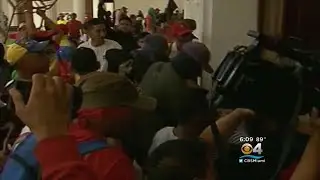 Maduro Supporters, Opposition Lawmakers Clash Outside Venezuela's National Assembly