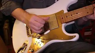 Waterslide S-Style Trans White Blonde w/Mojo Dual Foil Pickups, Roasted Maple Neck