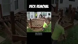 Removing an OLD wood deck #concrete #patio #subscribe