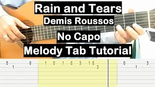 Rain and Tears Guitar Lesson Melody Tab Tutorial No Capo Guitar Lessons for Beginners