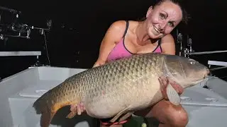 Rybolov z lodě Wor, aneb s manželkou na kaprech a její kapr 23,5kg