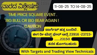 Weekly Stock Analysis 11-08-25 | Kannada Stock Market | TIME PRICE SQUARE GANN 5% down or up!!!!