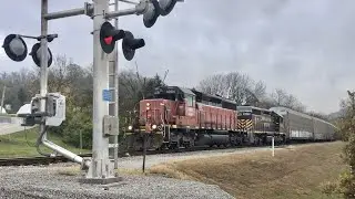 Long Auto Racks Train, Central Railroad Of Indiana, Indiana Short Line Railroad CIND