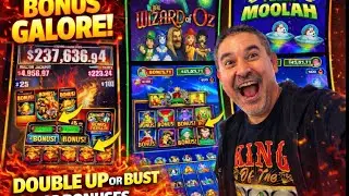 DOUBLE UP OR BUST playing multiple slots around the casino! #slot #gambling #planetmoolah