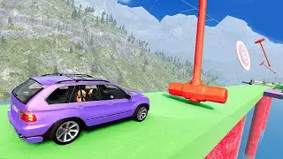 BMW X5 VS CRAZY OBSTACLE COURSE 🔥 BEST CARS CRASHING SIMULATOR