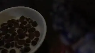 Too cool sound effect of chocos falling in milk bowl