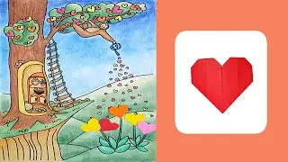2. Origami Heart & Coloring Heart Hills